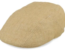 Ivy Cap Linen Sustainable Beige Flat Cap - Stetson