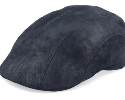 Ivy Cap Pigskin Black Flat Cap - Stetson