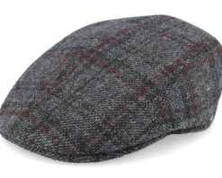 Ivy Modern Cap Dark Grey Melange Flat Cap - Wigéns