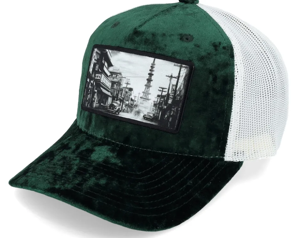 Japan Green /Ivory Velvet Trucker - Public Domain