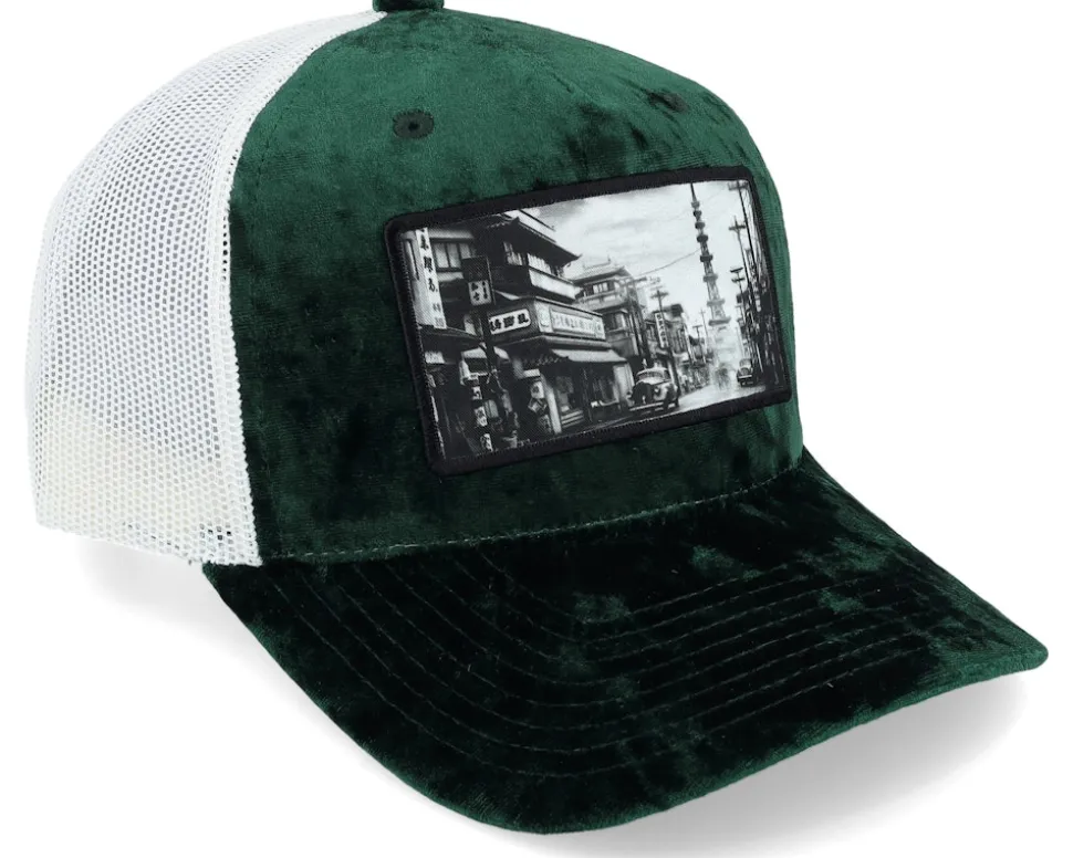 Japan Green /Ivory Velvet Trucker - Public Domain