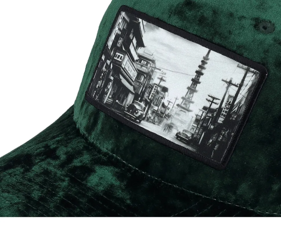Japan Green /Ivory Velvet Trucker - Public Domain