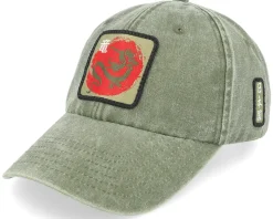 Japanese Dragon Vintage Denim Olive Dad Cap - Yapan
