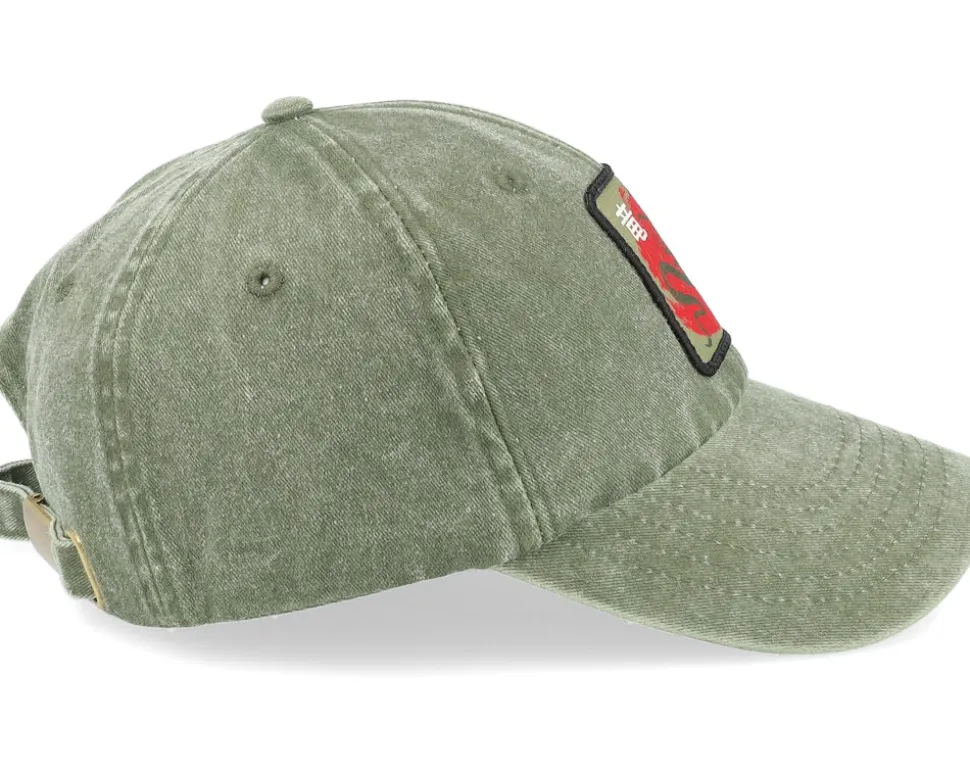 Japanese Dragon Vintage Denim Olive Dad Cap - Yapan