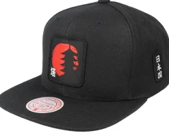 Japanese Pagoda Black Snapback - Yapan