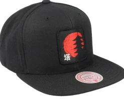 Japanese Pagoda Black Snapback - Yapan