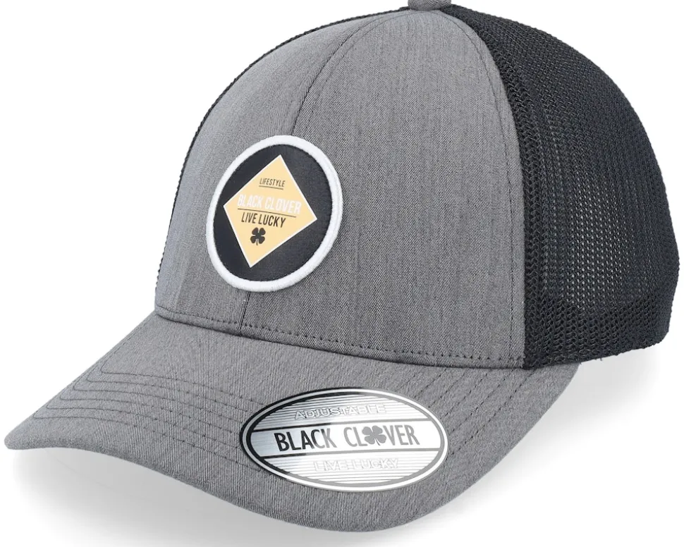 Jaxton Charcoal W Black Mesh W Patch Trucker - Black Clover