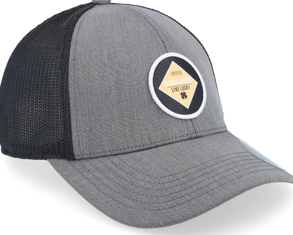 Jaxton Charcoal W Black Mesh W Patch Trucker - Black Clover