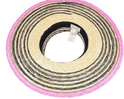 Joanna Visor Honey/Black/Pink Straw Hat - Brixton