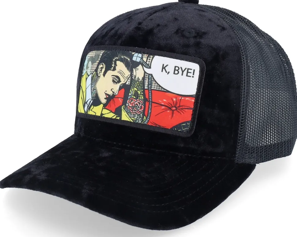 K Bye. Pop Art Velvet Black A-Frame Trucker - Calza Pennello