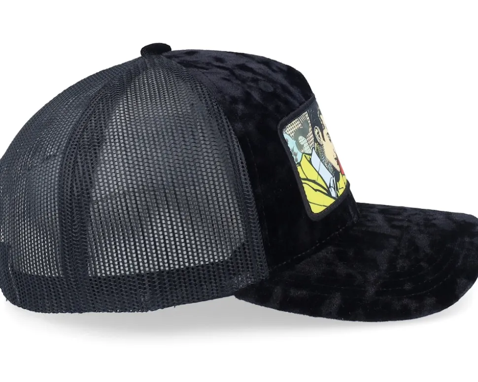 K Bye. Pop Art Velvet Black A-Frame Trucker - Calza Pennello