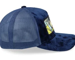 K Bye. Pop Art Velvet Navy A-Frame Trucker - Calza Pennello