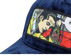 K Bye. Pop Art Velvet Navy A-Frame Trucker - Calza Pennello