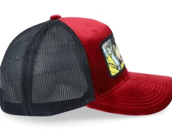 K Bye. Pop Art Velvet Red/Black A-Frame Trucker - Calza Pennello