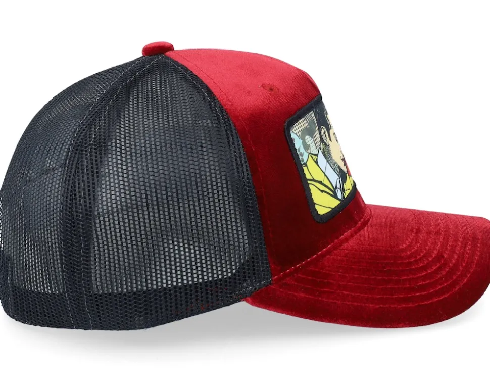 K Bye. Pop Art Velvet Red/Black A-Frame Trucker - Calza Pennello