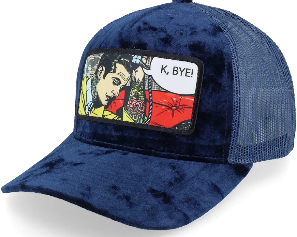 K Bye. Pop Art Velvet Red/Black A-Frame Trucker - Calza Pennello