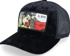 K Bye. Pop Art Velvet Red/Black A-Frame Trucker - Calza Pennello