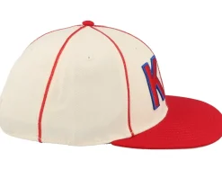 KC Monarchs Negro League Archive 400 Series White/Red Snapback - American Needle