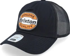 Keaton Medium Profile Hat Black/Black Trucker - Brixton