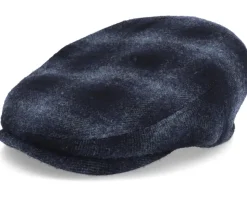 Kent Ef Wool Check Navy Earflap Flat Cap - Stetson