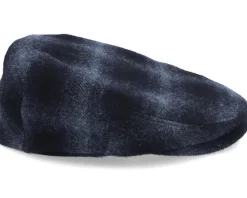 Kent Ef Wool Check Navy Earflap Flat Cap - Stetson