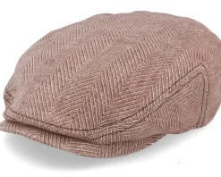 Kent Herringbone Linen Red Flat Cap - Lierys