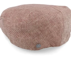 Kent Herringbone Linen Red Flat Cap - Lierys