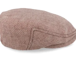 Kent Herringbone Linen Red Flat Cap - Lierys