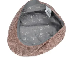 Kent Herringbone Linen Red Flat Cap - Lierys
