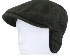 Kent Wool/Cashmere Ear Flap Moss Flat Cap - Stetson