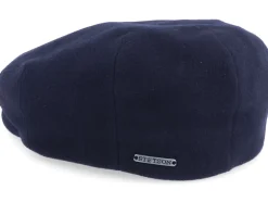 Kent Wool/Cashmere Ear Flap Navy Flat Cap - Stetson