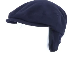 Kent Wool/Cashmere Ear Flap Navy Flat Cap - Stetson