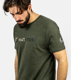 Khaki Heather Beige/Black T-shirt - Hatstore