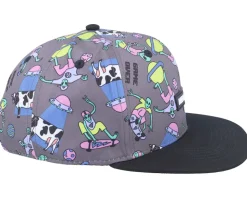 Kids Alien Invasion Charcoal/Black Snapback - Headster