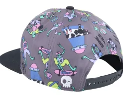 Kids Alien Invasion Charcoal/Black Snapback - Headster