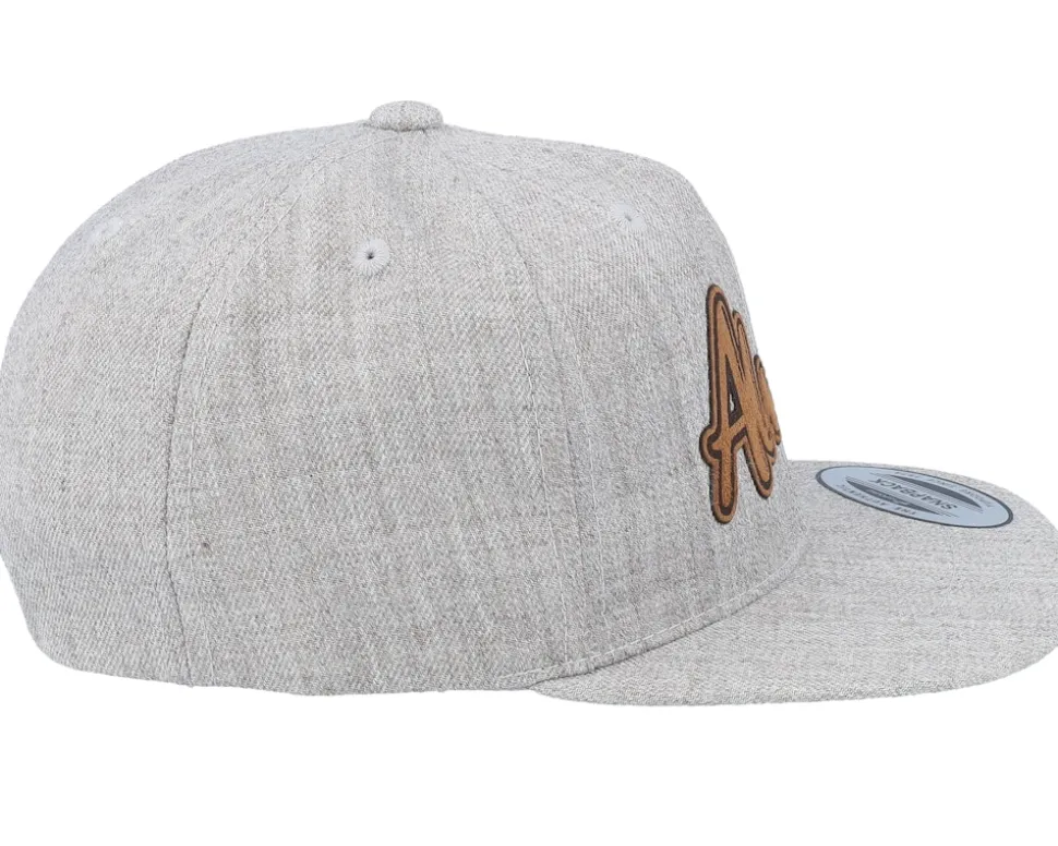 Kids Alma Engraved Patch Heather Grey Snapback - Kiddo Cap