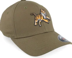 Kids Attacking Tiger Olive Flexfit - Kiddo Cap