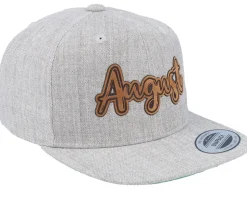 Kids August Engraved Patch Heather Grey Snapback - Kiddo Cap