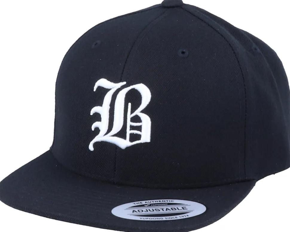Kids B Letter 3D Black Snapback - Kiddo Cap