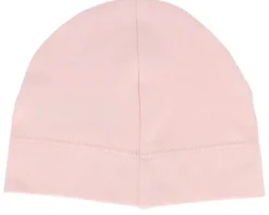 Kids Baby Engraved Suede Patch Powder Pink Beanie - Babybugz