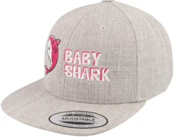 Kids Baby Shark Heather Grey Snapback - Kiddo Cap