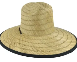 Kids Backyard Meadow Lifeguard Hat Natural/Black Straw Hat - Headster