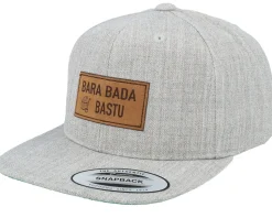 Kids Bara Bada Bastu Engraved Heather Grey Snapback - Kiddo Cap
