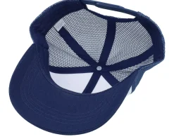 Kids Bara Bada Bastu Engraved White/Navy Trucker - Kiddo Cap