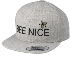 Kids Bee Nice Heather Grey Snapback - Kiddo Cap