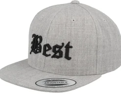 Kids Best Old English 3d Heather Grey Snapback - Kiddo Cap