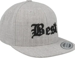 Kids Best Old English 3d Heather Grey Snapback - Kiddo Cap