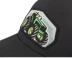 Kids Big Tractor Grey Patch Black Trucker - Kiddo Cap