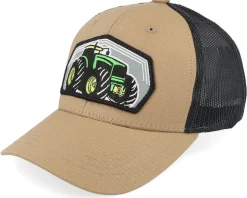 Kids Big Tractor Grey Patch Black Trucker - Kiddo Cap