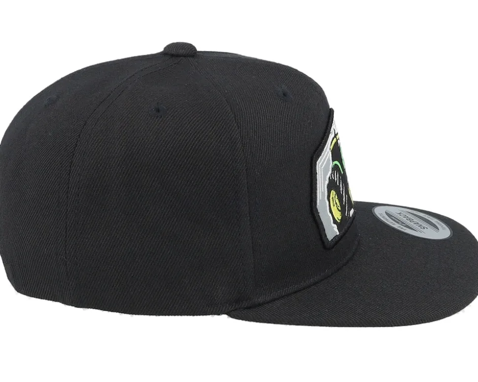 Kids Big Tractor Grey Patch Black Snapback - Kiddo Cap